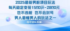 2025最新男粉项目玩法每天变现1k+也不违规也不会封号男人最懂男人的玩法-风淘社