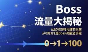 Boss流量大揭秘,从起号到转化细节拆解,从0到1打造Boss流量全流程-风淘社