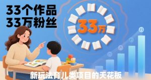 33个作品33W粉丝,育儿类项目的天花板,小白可操作-风淘社
