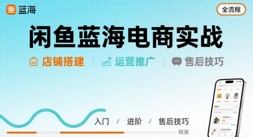 闲鱼蓝海电商实战，店铺搭建运营售后全流程-风淘社