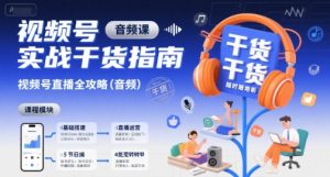 视频号实战干货指南,视频号直播全攻略(音频)-风淘社