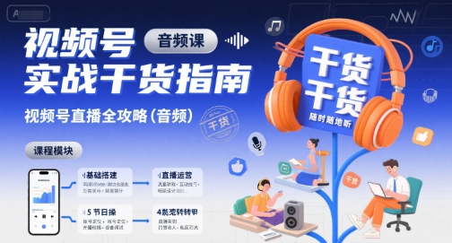视频号实战干货指南,视频号直播全攻略(音频)-风淘社