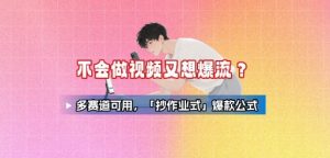 不会做视频又想爆流？多赛道可用，「抄作业式」爆款公式-风淘社