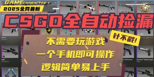 CSGO自动捡漏项目，最新独家玩法，一个手机即可操作，新手小白轻松月入1W+，操作简单易上手【揭秘】-风淘社