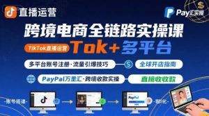 跨境电商线上课,TikTok 直播运营 + 多平台账号注册 + PayPal 万里汇实操教程-风淘社