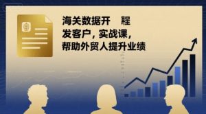 海关数据开发客户实战课,帮助外贸人提升业绩-风淘社