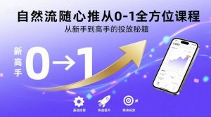 自然流随心推从0-1全方位课程,从新手到高手的投放秘籍-风淘社
