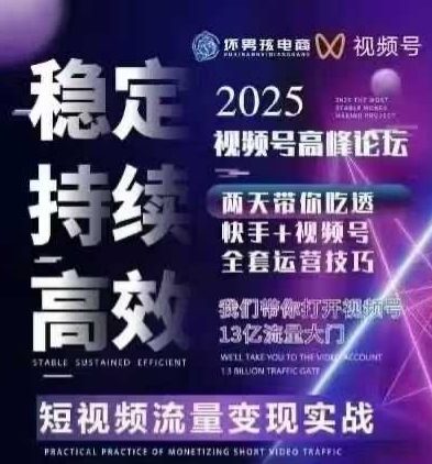 坏男孩电商视频号7月1号线下课,视频号短引、精细化模型打法,三频共振,无人,快手全站精细化运营-风淘社