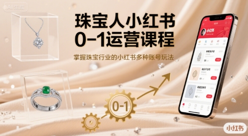 珠宝人小红书0-1运营课程,掌握珠宝行业的小红书多种账号玩法-风淘社