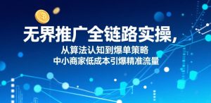 无界推广全链路实操,从算法认知到爆单策略,中小商家低成本引爆精准流量-风淘社