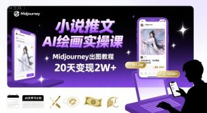 小说推文干货分享之AI绘画MJ出图实操课,用Midjourney做小说推文,20天挣2w-风淘社