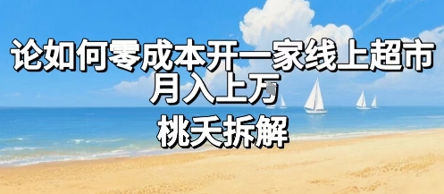 论如何零成本开一家线上超市,月入上W-风淘社