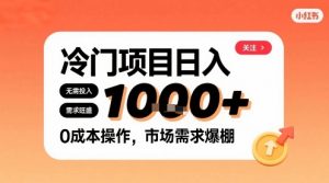 在小红书上发现个冷门路子,需求不小,零成本操作,每天能有1k进账-风淘社