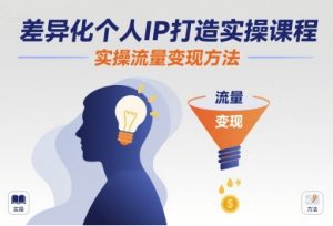 差异化个人IP打造实操课程,实操流量变现方法-风淘社