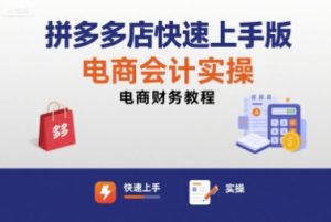 拼多多店快速上手版电商会计实操-电商财务教程-风淘社