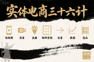 实体电商三十六计,短视频-获客-直播-矩阵营销-流量-数据-选品-风淘社