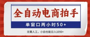 全自动电商拍手,单窗口两小时50+,无需人工,小白也能轻松日入1k+【揭秘】-风淘社