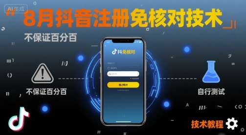 8月抖音注册免核对技术，不保证百分百，自测-风淘社