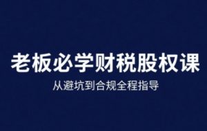 25年企业财税与股权实战课，从避坑到合规全程指导-风淘社