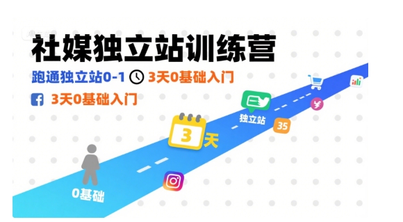 社媒独立站训练营,跑通独立站0-1,3天0基础入门-风淘社