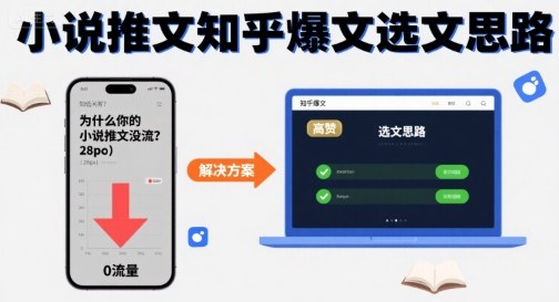 为什么你的小说推文没流量？小说推文知乎爆文选文思路-风淘社