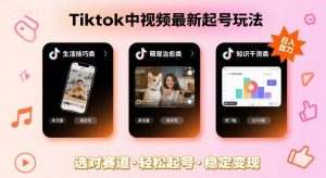 Tiktok中视频最新起号玩法，想要日入百刀，做好这几个赛道就可以了-风淘社