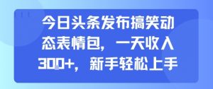 今日头条发布搞笑动态表情包，一天收入3张+，新手轻松上手-风淘社