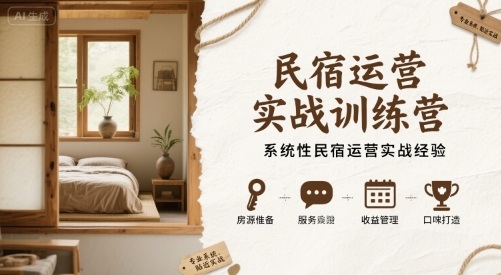 民宿运营实战训练营,系统性民宿运营实战经验-风淘社