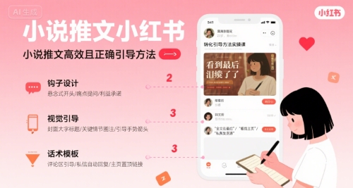 小说推文小红书高转化引导方法实操课,小说推文高效且正确引导方法-风淘社