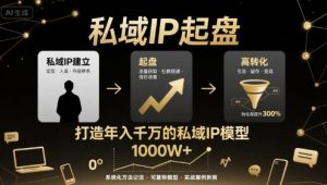 私域IP起盘,私域ip建立、起盘、高转化,打造年入千万的私域ip模型-风淘社