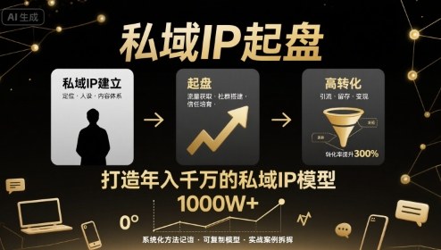 私域IP起盘,私域ip建立、起盘、高转化,打造年入千万的私域ip模型-风淘社