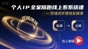 个人IP全案陪跑线上系统课-双域闭环落地实操课-风淘社