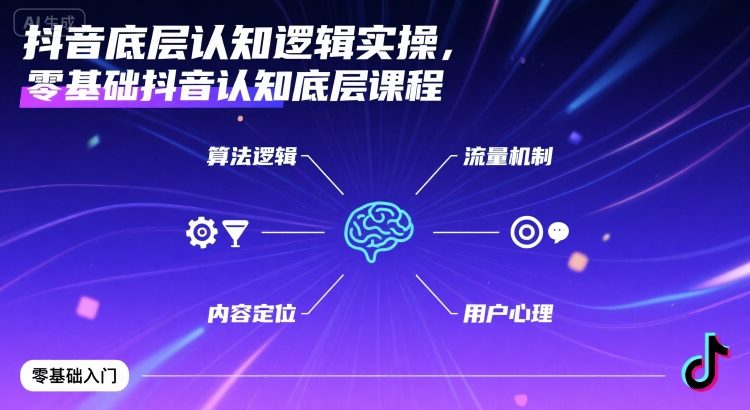 抖音底层认知逻辑实操,零基础抖音认知底层课程-风淘社