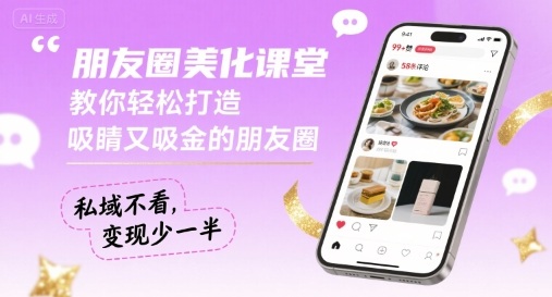 朋友圈美化课堂,教你轻松打造,吸睛又吸金的朋友圈,私域不看,变现少一半-风淘社