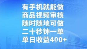 有手机就能做，商品视频审核，随时随地可做，二十秒钟一单，单日收益【揭秘】-风淘社