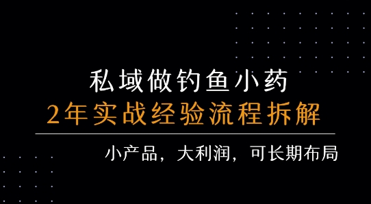私域做钓鱼小药 每单利润3张+ 详细流程拆解-风淘社