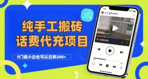 纯“手工搬砖”话费会员代充项目,零门槛小白也可以日入2张+,工作室可以复制扩大-风淘社