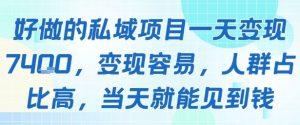 好做的私域项目一天变现1k+，变现容易，人群占比高，当天就能见到钱-风淘社