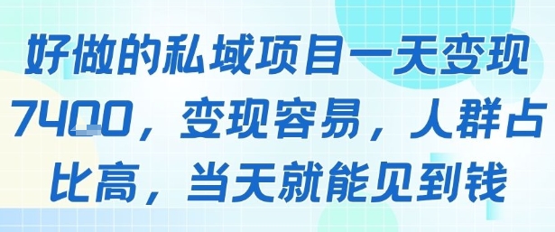 好做的私域项目一天变现1k+,变现容易,人群占比高,当天就能见到钱-风淘社