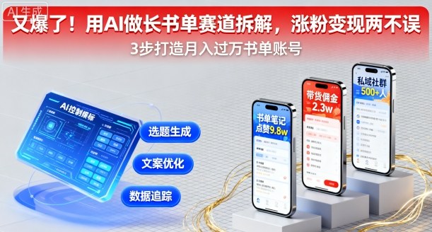 又爆了!用AI做长书单赛道拆解,涨粉变现两不误-风淘社