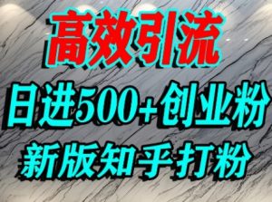 怎么打创业粉,知乎超高权重流量平台,打粉引流,日进500+精准创业粉不是问题-风淘社
