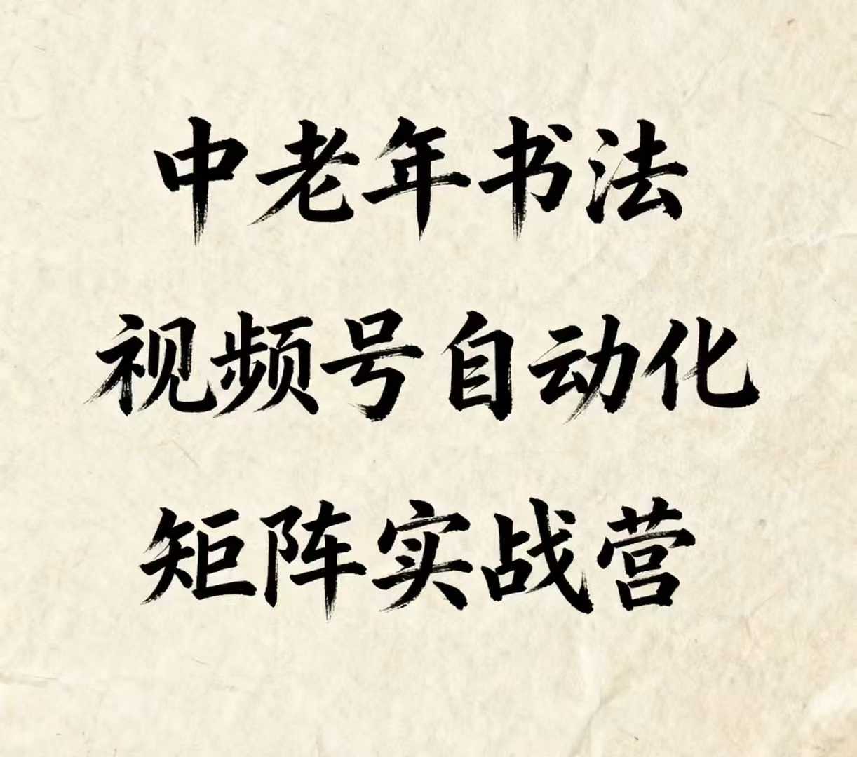 中老年书法视频号自动化矩阵实战营,一套自动化流程玩转中老年书法视频号矩阵-风淘社