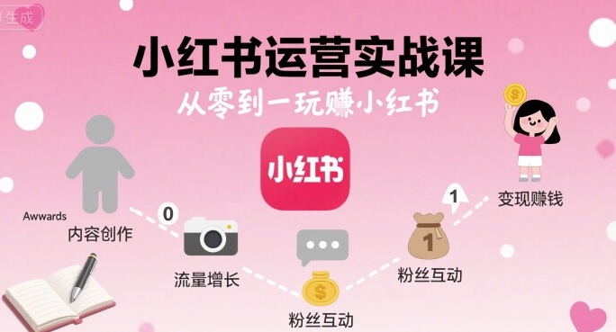 小红书运营实战课,从零到一玩賺小红书-风淘社