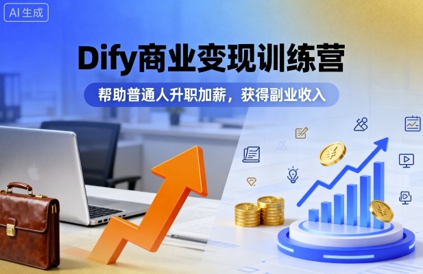 Dify商业变现训练营,帮助普通人升职加薪,获得副业收入-风淘社