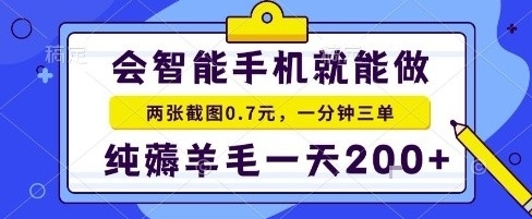 手机项目,二十秒一单,纯薅羊毛一天2张+做就有【揭秘】-风淘社