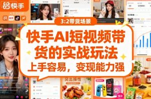 快手ai短视频带货的实战玩法，上手容易，变现能力强-风淘社