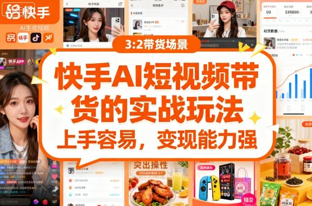 快手ai短视频带货的实战玩法，上手容易，变现能力强-风淘社