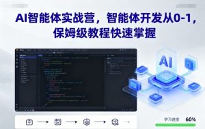 AI智能体实战营,智能体开发从0-1,保姆级教程快速掌握-风淘社