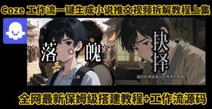 coze工作流一键生成小说推文视频搭建拆解教程，无需剪辑，无需拍摄写文案智能体拆解-风淘社