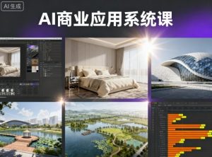 AI商业应用系统课,室内-软装-建筑-景观,智能设计+效果图+动画画实战-风淘社